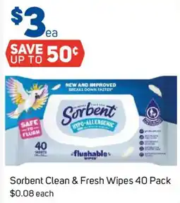 Foodland Sorbent Clean & Fresh Wipes offer