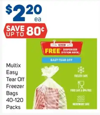 Foodland Multix Easy Tear Off Freezer Bags offer