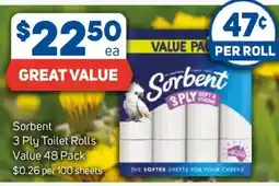 Foodland Sorbent 3 Ply Toilet Rolls offer