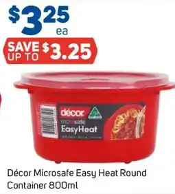 Foodland Décor Microsafe Easy Heat Round Container offer