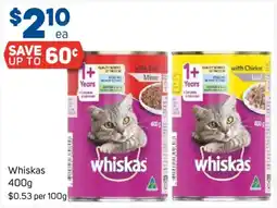 Foodland Whiskas 400g offer