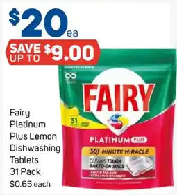 Foodland Fairy Platinum Plus Lemon Dishwashing Tablets offer