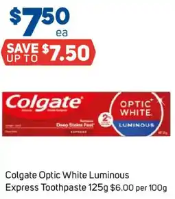 Foodland Colgate Optic White Luminous Express Toothpaste offer