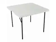 BCF Lifetime Square Blow Mould Table 94cm Portable White offer