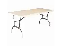 BCF Lifetime Blow Mould Folding Table 183cm Compact Steel White offer