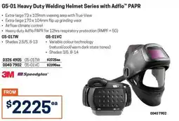 Blackwoods 3M Speedglas G5-01 Heavy Duty Welding Helmet Series with Adflo PAPR offer