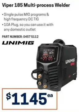 Blackwoods Viper 185 Multi-process Welder Unimig offer