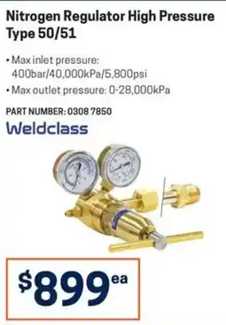 Blackwoods Nitrogen Regulator High Pressure Type 50/51 Weldclass offer
