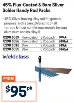 Blackwoods 45% Flux-Coated & Bare Silver Solder Handy Rod Packs Weldclass offer