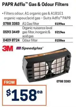 Blackwoods 3M Speedglas PAPR Adflo™ Gas & Odour Filters offer
