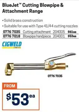 Blackwoods BlueJet Cutting Blowpipe & Attachment Range offer