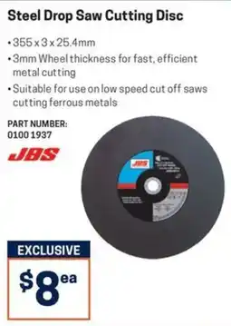 Blackwoods Steel Drop Saw Cutting Disc JBS offer
