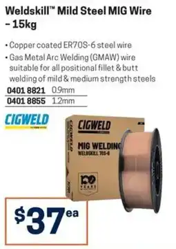Blackwoods Cigweld Weldskill Mild Steel MIG Wire offer