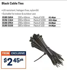 Blackwoods Black Cable Ties offer