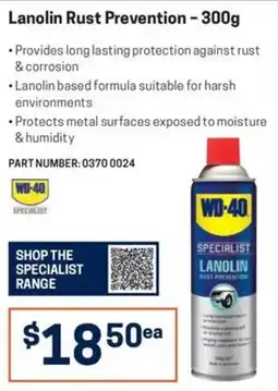 Blackwoods WD-40 Specialist Lanolin Rust Prevention offer