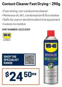 Blackwoods WD-40 Specialist Contact Cleaner Fast Drying offer