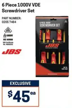 Blackwoods 6 Piece 1000V VDE Screwdriver Set JBS offer