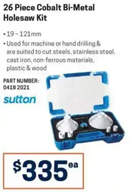 Blackwoods 26 Piece Cobalt Bi-Metal Holesaw Kit sutton offer