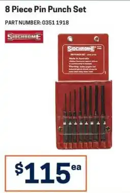 Blackwoods 8 Piece Pin Punch Set Stichrome offer