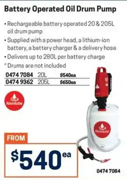 Blackwoods Battery Operated Oil Drum Pump Alemlube offer