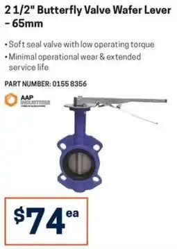 Blackwoods 2 1/2" Butterfly Valve Wafer Lever - 65mm offer