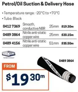 Blackwoods Petrol/Oil Suction & Delivery Hose offer