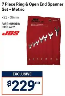 Blackwoods 7 Piece Ring & Open End Spanner Set - Metric JBS offer