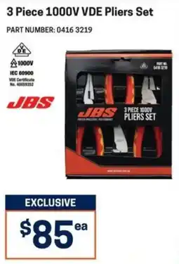 Blackwoods 3 Piece 1000V VDE Pliers Set JBS offer