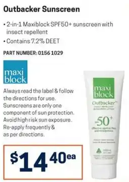 Blackwoods Outbacker Sunscreen offer