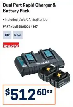 Blackwoods Dual Port Rapid Charger & Battery Pack Makita offer