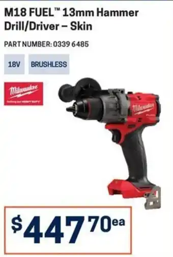 Milwaukee M18 FUEL 13mm Hammer Drill/Driver - Skin