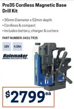Blackwoods Pro35 Cordless Magnetic Base Drill Kit HOLEMAKER offer
