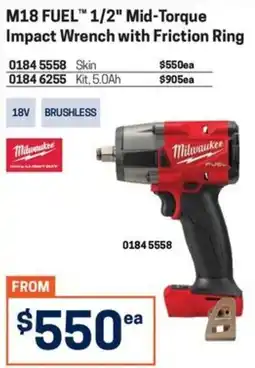 Blackwoods Milwaukee M18 FUEL 1/2" Mid-Torque Impact Wrench with Friction Ring offer