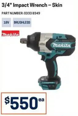Blackwoods 3/4" Impact Wrench - Skin Makita offer