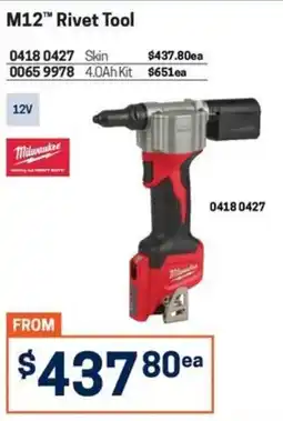 Blackwoods Milwaukee M12 Rivet Tool offer