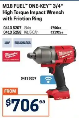 Blackwoods M18 FUEL ONE-KEY 3/4" High Torque Impact Wrench with Friction Ring offer