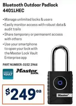 Blackwoods Bluetooth Outdoor Padlock 4401LHEC Master Lock offer