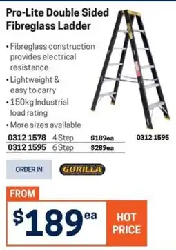 Blackwoods Pro-Lite Double Sided Fibreglass Ladder Gorilla offer