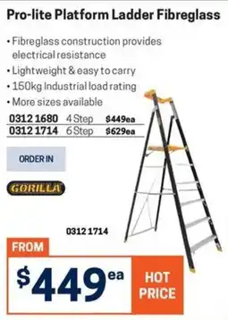 Blackwoods Pro-lite Platform Ladder Fibreglass Gorilla offer
