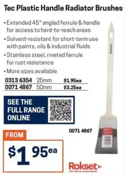 Blackwoods Tec Plastic Handle Radiator Brushes Rokset offer