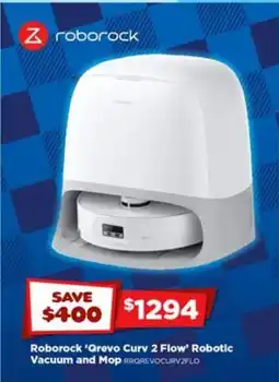 Joyce Mayne Roborock 'Grevo Curv 2 Flow' Robotic Vacuum and Mop offer