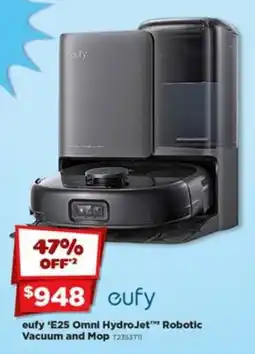 Joyce Mayne eufy 'E25 Omni HydroJet' Robotic Vacuum and Mop offer