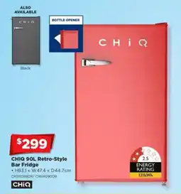 Joyce Mayne CHiQ 90L Retro-Style Bar Fridge offer