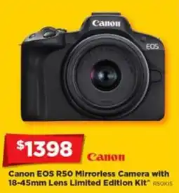 Joyce Mayne Canon EOS R50 Mirrorless Camera with 18-45mm Lens Limited Edition Kit offer