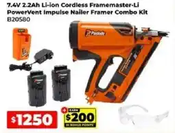 Sydney Tools Paslode 7.4V 2.2Ah Li-ion Cordless Framemaster-Li PowerVent Impulse Nailer Framer Combo Kit offer