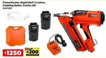FrameMaster NightWolf Cordless Framing Nailer Combo Kit