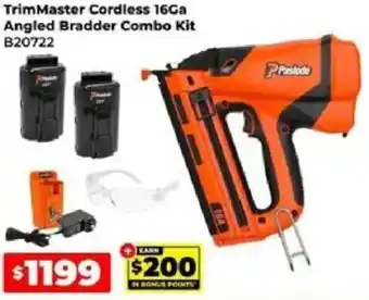 Trim Master Cordless 16Ga Angled Bradder Combo Kit