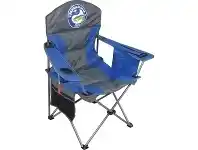BCF NRL Eels Camp Chair 91x60x103cm Insulated Colourblock Blue and Grey offer