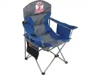 BCF NRL Roosters Camp Chair 91x60x103cm Insulated Colourblock Blue and Grey offer