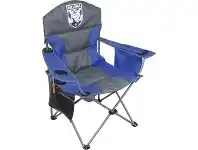 BCF NRL Bulldogs Camp Chair 91x60x103cm Insulated Colourblock Blue and Grey offer